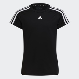 TRAIN ESSENTIALS AEROREADY 3-STRIPES SLIM-FIT TRAINING T-SHIRT - Black / White