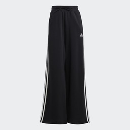 ESSENTIALS 3 - STRIPES FRENCH TERRY WIDE JOGGERS - Black / White
