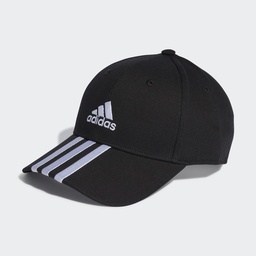 3-STRIPES COTTON TWILL BASEBALL CAP - Black / White