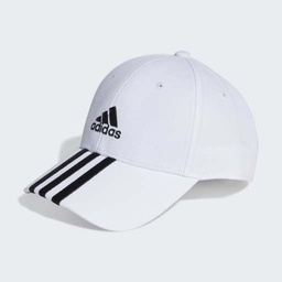 3-STRIPES COTTON TWILL BASEBALL CAP - White / Black