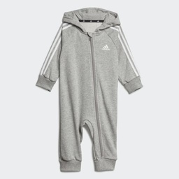 ESSENTIALS 3-STRIPES FRENCH TERRY BODYSUIT KIDS - Medium Grey Heather / White