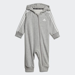 ESSENTIALS 3-STRIPES FRENCH TERRY BODYSUIT KIDS - Medium Grey Heather / White