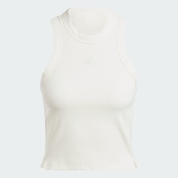LOUNGE RIBBED CROP TANK TOP - Off White