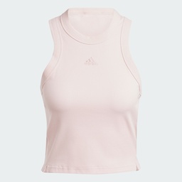 LOUNGE RIBBED CROP TANK TOP - Sandy Pink