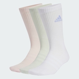 CUSHIONED CREW SOCKS 3 PAIRS - White / Sandy Pink / Linen Green