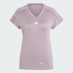 AEROREADY TRAIN ESSENTIALS MINIMAL BRANDING V-NECK T-SHIRT - Shadow Fig