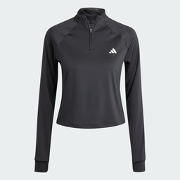 ADIDAS WORKOUT ESSENTIALS MINIMAL BRANDING 1/4 ZIP COVER UP  - Black