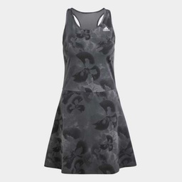 FLORAL GRAPHIC SINGLE JERSEY DRESS  - Grey Five