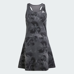 FLORAL GRAPHIC SINGLE JERSEY DRESS  - Grey Five