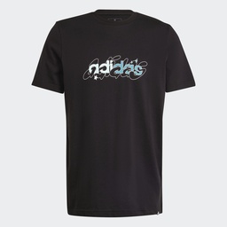 ILLUSTRATED LINEAR GRAPHIC TEE  - Black
