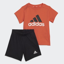 ESSENTIALS ORGANIC COTTON LOGO TEE AND SHORT SET (GENDER NEUTRAL)  - Bright Red