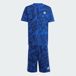 LITTLE KIDS ESSENTIALS ALLOVER PRINTED T - Semi Lucid Blue