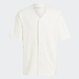 LOUNGE PIQUE TERRY BASEBALL SHIRT  - Non-Dyed