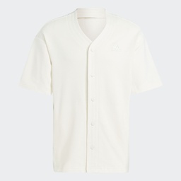 LOUNGE PIQUE TERRY BASEBALL SHIRT  - Non-Dyed