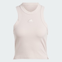 LOUNGE RIB CROPPED TANK TOP  - Putty Mauve