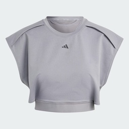 POWER AEROREADY CROPPED SLEEVELESS TEE  - Grey Three