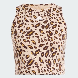 ESSENTIALS ANIMAL PRINT CROPPED TANK - Magic Beige