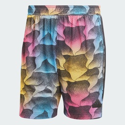 TIRO ALLOVER PRINT MESH SHORTS  - Black