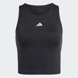 BRANDED MESH CROPPED TANK TOP - Black