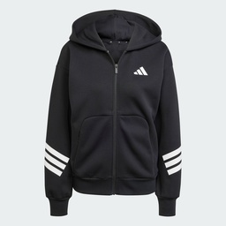 FUTURE ICONS THREE STRIPES FULL ZIP HOODIE - Black