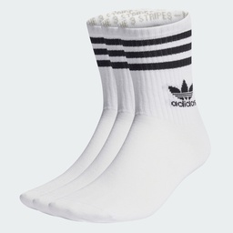 MID CUT CREW SOCKS 3 PAIRS - White