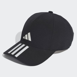 3-STRIPES AEROREADY RUNNING TRAINING BASEBALL CAP - Black / White / White