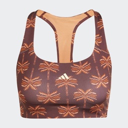 ADIDAS X FARM RIO MEDIUM-SUPPORT BRA - Mystery Brown / Fox Red / Easy Yellow