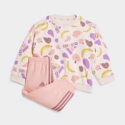 ESSENTIALS ALLOVER PRINT JOGGER SET KIDS - Sandy Pink