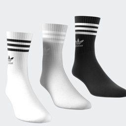 MID CUT CREW SOCKS 3 PAIRS - White / Medium Grey Heather / Black