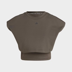 POWER BOXY FRENCH TERRY 3-STRIPES TANK TOP - Shadow Olive