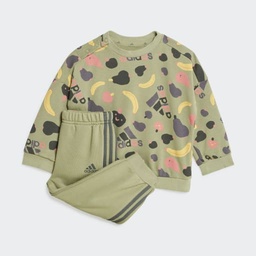 ESSENTIALS ALLOVER PRINT JOGGER SET KIDS - Tent Green