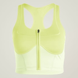 ADIDAS BY STELLA MCCARTNEY TWO-TONE ZIPPED CROP TOP - Bahia Glow / Halo