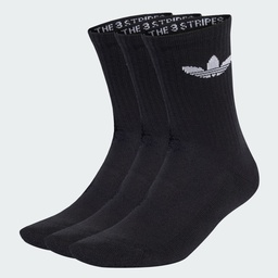 TREFOIL CUSHION CREW SOCKS 3 PAIRS - Black